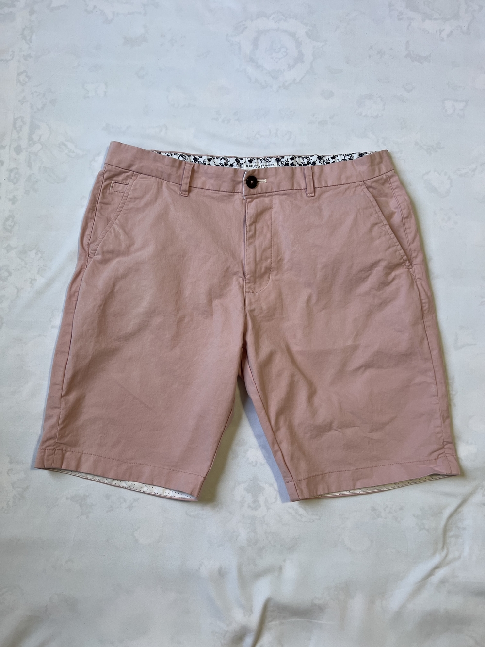 Denim and Flowers Men's Pink Cotton Chino Shorts